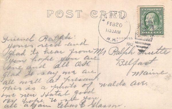 Newport New Hampshire Newport House, Exterior, Real Photo Vintage Postcard U8080 - Image 2