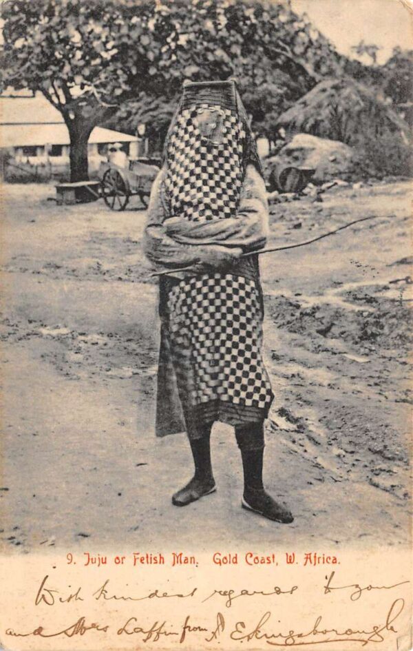 Gold Coast West Africa Juju or Fetish Man Vintage Postcard AA69602