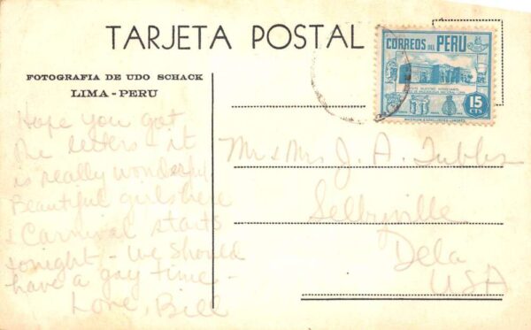 Chiclayo Peru Temple Street Scene Real Photo Postcard AA69625 - Image 2