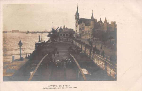 Anvers Antwerp Belgium Het Steen and Water Front Real Photo Postcard AA69642