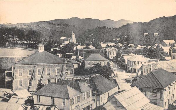 Port Antonio Jamaica Birds Eye View Vintage Postcard AA69651