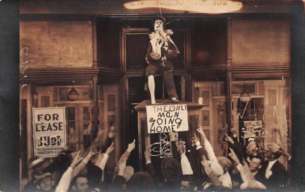 Washington DC Political Protest Only Man Going Home Real Photo Postcard AA69666
