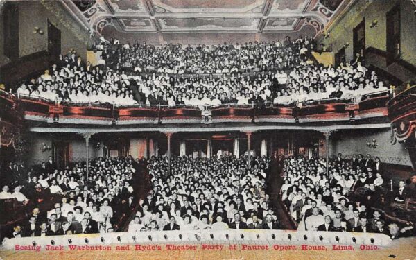 Lima Ohio Faurot Opera House Warburton Hydes Theatre Party Postcard AA69668