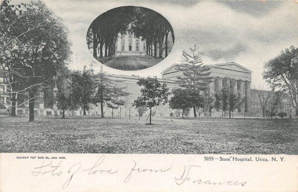 Utica New York State Hospital, Multi-View Lithograph Vintage Postcard U8329