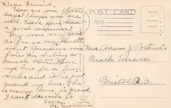Greenville Maine Squaw Mtn. On Moosehead Lake, Divided Back Vintage PC U8333 - Image 2