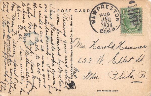 Warren Connecticut Lake Waramaug View, Photo Print Vintage Postcard U8411 - Image 2