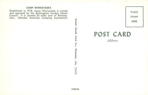 Birmingham Alabama Camp Winnataska Multi-View Chrome Vintage Postcard U8419 - Image 2