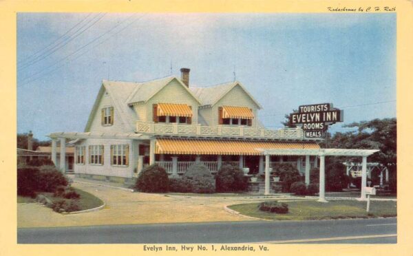 Alexandria Virginia Evelyn Inn, Exterior Photochrome Vintage Postcard U5466