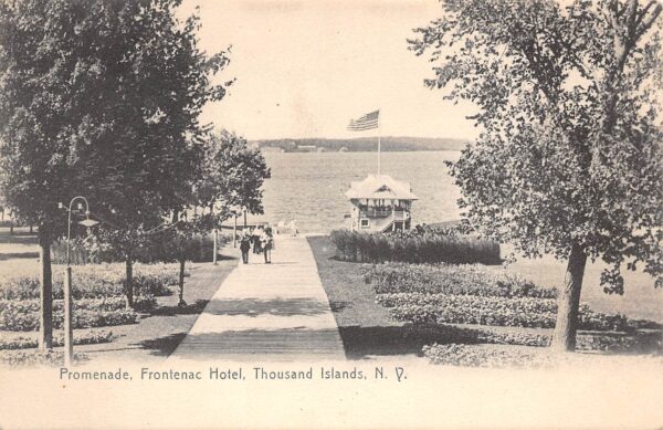 Thousand Islands New York Frontenac Hotel, Promenade, Sepia Tone Linen PC U8157