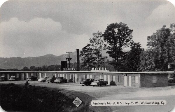 Williamsburg Kentucky Faulkners Motel, B/W Photo Print Vintage Postcard U8167
