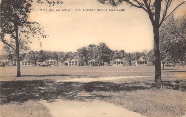 Fort Herman Beach Maryland West End Cottages, Sepia Tone Photo Print PC U8186