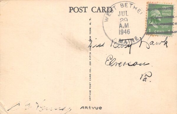Newry Maine Bear River Cabins, Sepia Tone Photo Print Vintage Postcard U8187 - Image 2