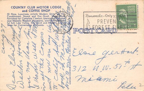 Salt Lake City Utah Country Club Motor Lodge & Coffee Shop,Multi-View Linen PC U8189 - Image 2