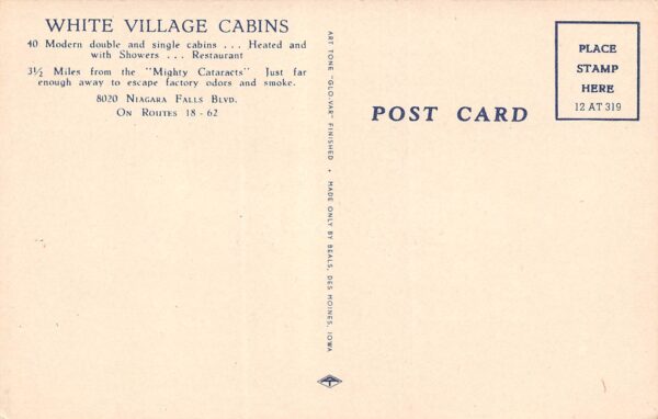Niagara New York White Village Cabins, Multi-View Linen Vintage Postcard U8195 - Image 2