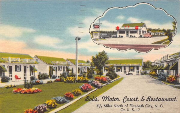 Elizabeth City North Carolina Bob's Motor Court & Restaurant,Multi-View Linen PC U8196