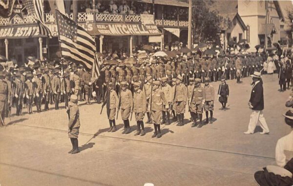 St. Petersburg Florida Parade Scene, Boys Marching, Real Photo Vintage PC U8207