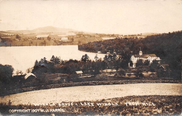Lake Winola Pennsylvania Winola House & Lake Winola From Hill, RPPC U8264