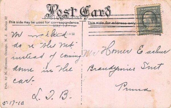 Orange Mountains New Jersey Orange Mountain Trolley Vintage Postcard AA69695 - Image 2