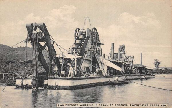 Gorgona Panama Panama Canal Dredges Vintage Postcard AA69698