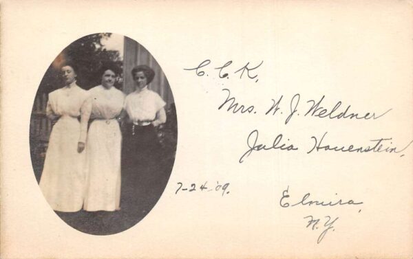Elmira New York Mrs Weldner and Ladies Real Photo Vintage Postcard AA69748