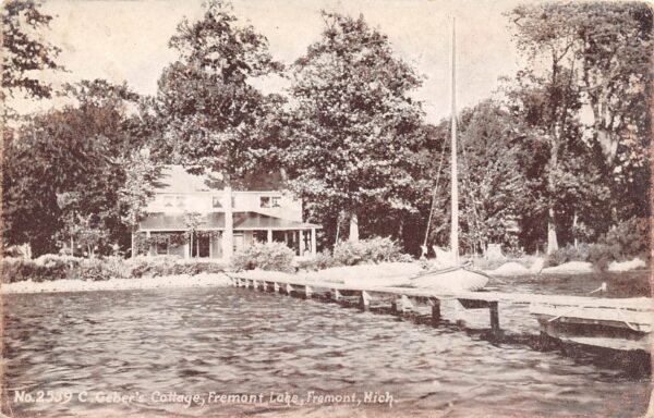 Fremont Michigan Geber's Cottage, Fremont Lake, B/W Photo Print PC U8444
