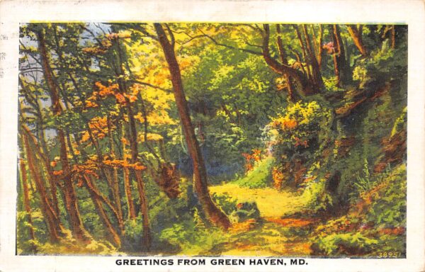 Green Haven Maryland Greetings From Green Haven, White Border Vintage PC U8449