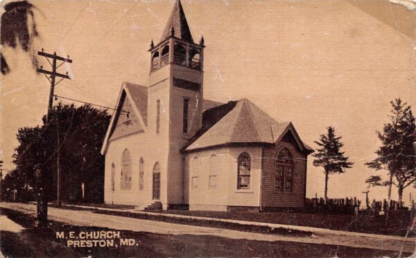 Preston Maryland Methodist Episcopal Church, Sepia Tone Photo Print PC U8494