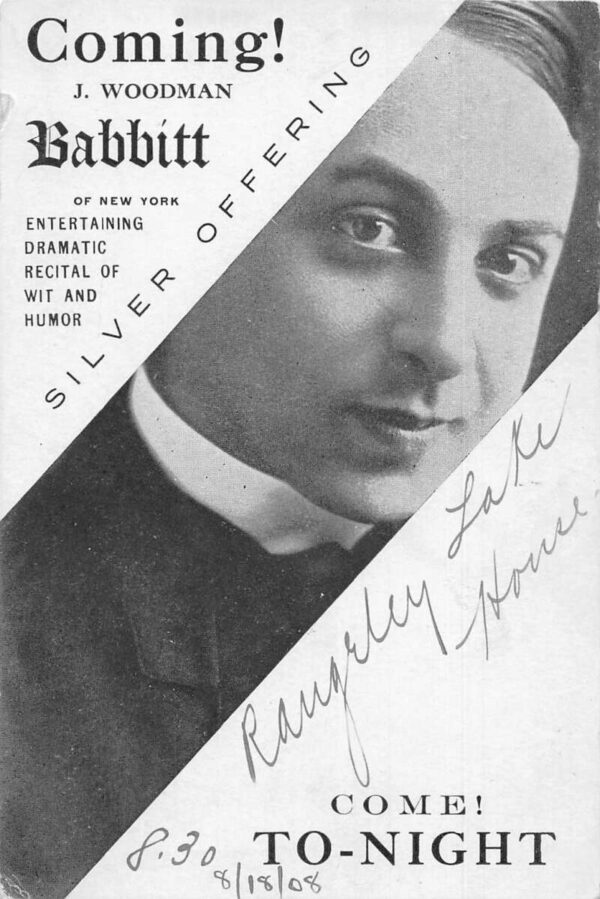 Rangeley Lake House Maine J Woodman babbit Entertainer Adv Vintage PC AA69752