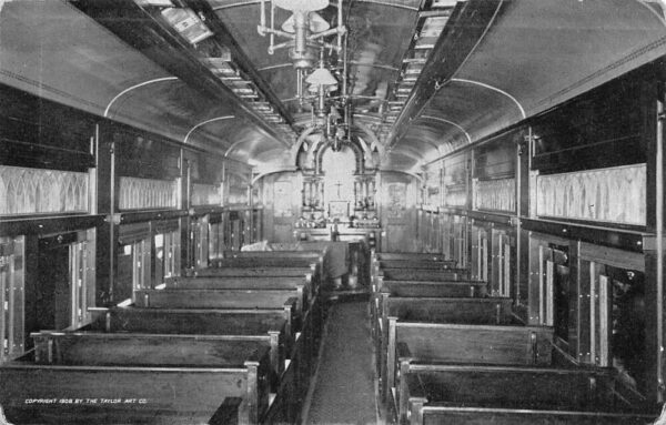 St Anthony Chapel Train Car Interior Vintage Postcard AA69754