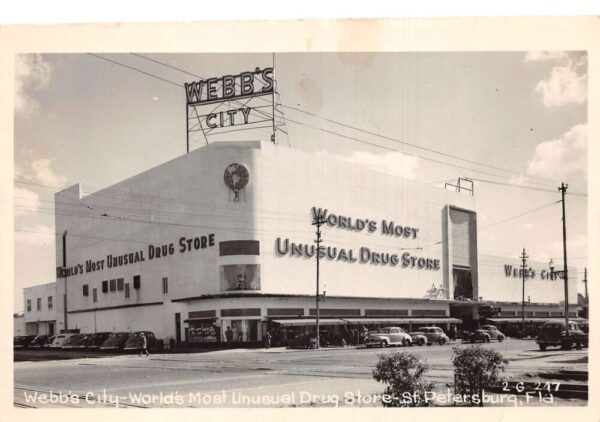 St Petersburg Florida Webb's City Drug Store Real Photo Postcard AA69770