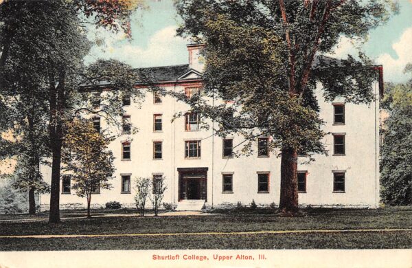 Upper Alton Illinois Shurtleff College, Exterior, Color Lithograph PC U8604
