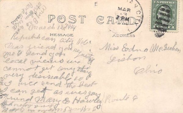 Republican City Nebraska ME Church Real Photo Vintage Postcard AA69790 - Image 2