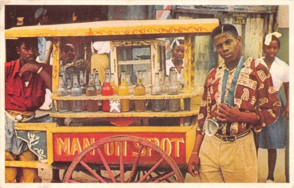 Kingston Jamaica Snowball Cart Street Vendor Vintage Postcard AA69809