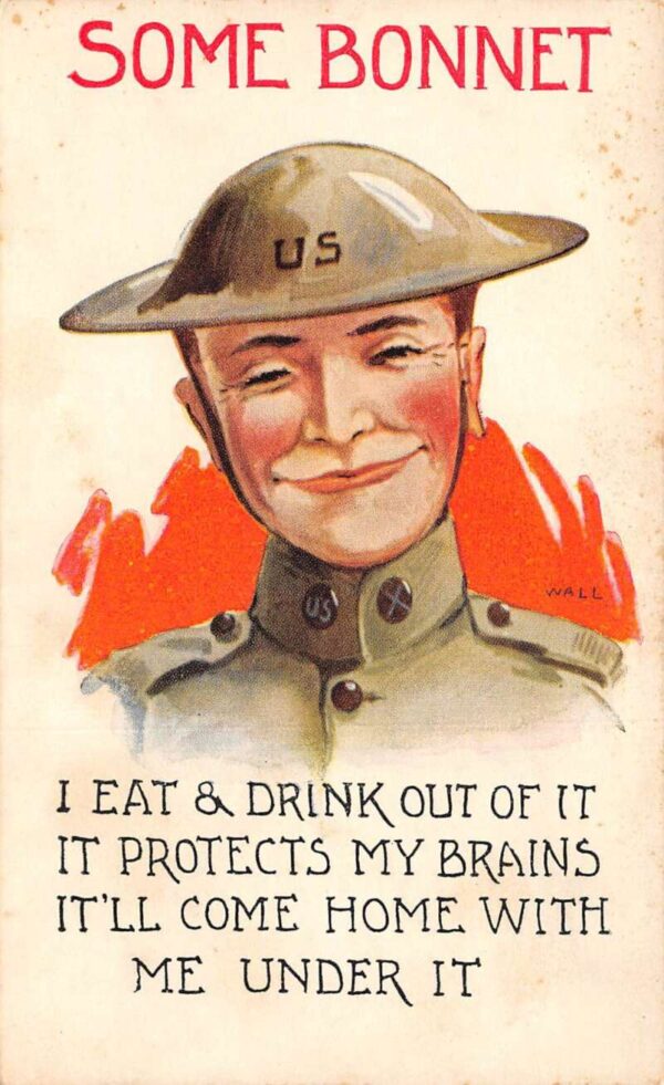 Military Greetings "Some Bonnet" Artist Signed Vintage Postcard AA69817
