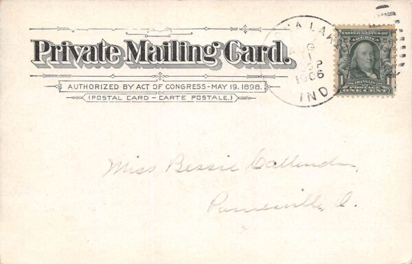 Winona Lake Indiana Grotto Spring, Private Mailing Card Vintage Postcard U8689 - Image 2