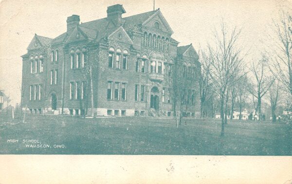 Wauseon Ohio High School Building, Undivided Back Vintage Postcard U8730