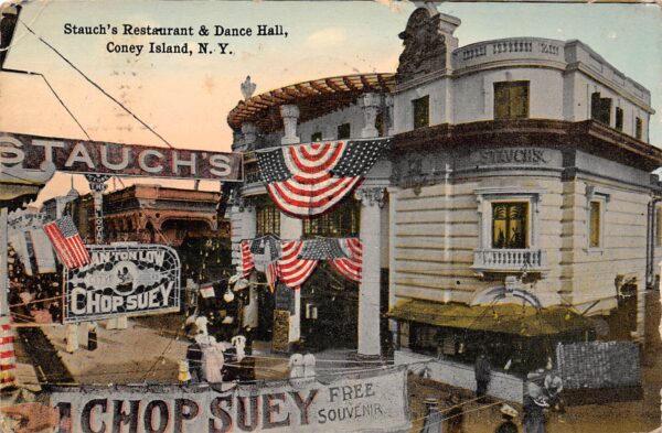 Coney Island New York Stauch's Restaurant & Dance Hall, Color Litho. PC U8878