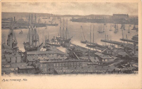 Baltimore Maryland The Basin & Locust Point, Undivided Back Vintage PC U8886