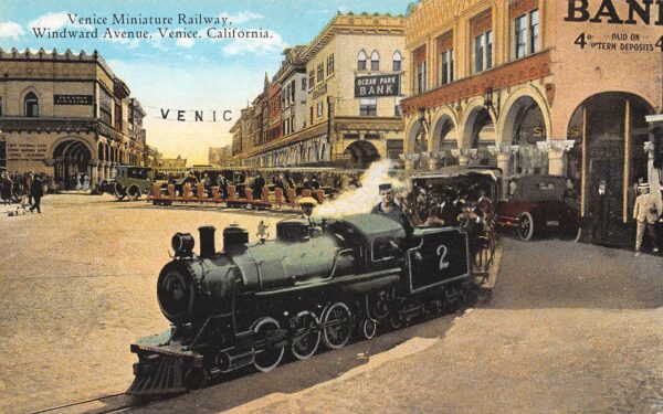 Venice California Venice Miniature Railway, Windward Ave., Color Litho. PC U8896