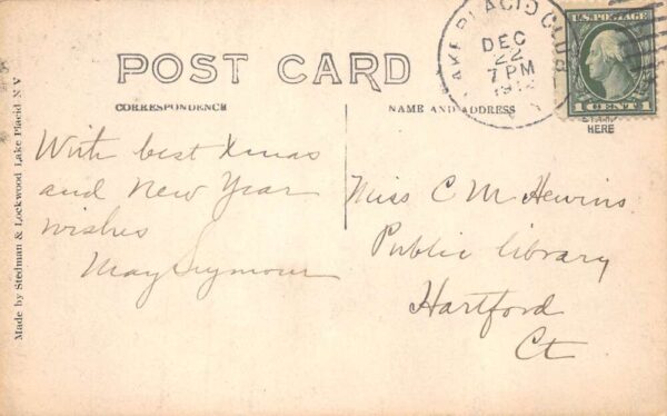 Lake Placid Club New York Cedars Trail in January Vintage Postcard AA69889 - Image 2