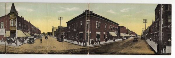 Oelwein Iowa Street Scene Business District Tri-Fold Postcard AA69898