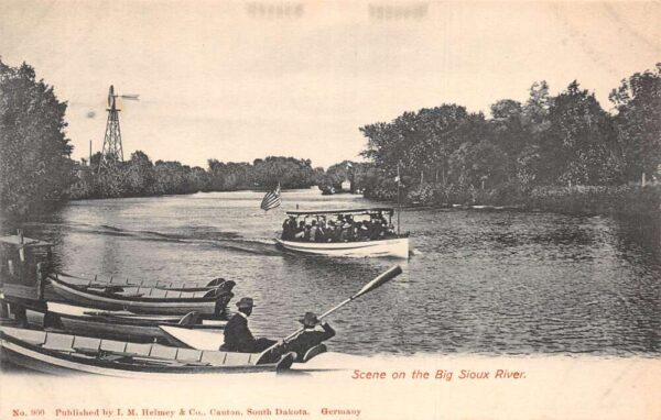 Big Sioux River South Dakota Boating Scene Scenic View Vintage Postcard AA69918