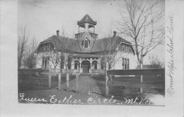 Mount Hope Kansas School House Lucas Esther Cricle Real Photo Postcard AA69927