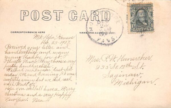 Mount Hope Kansas School House Lucas Esther Cricle Real Photo Postcard AA69927 - Image 2