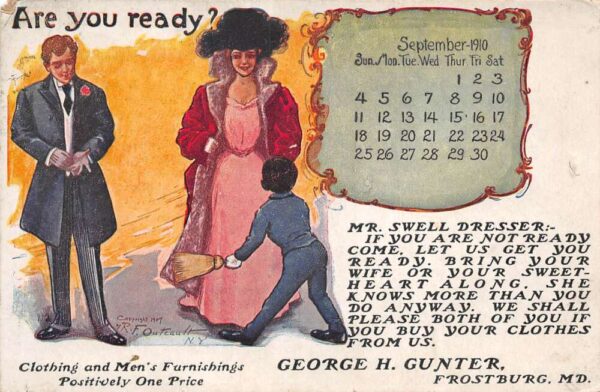 Frostburg Maryland George Gunter Mens Clothing Furnishings Adv 1910 PC AA69928