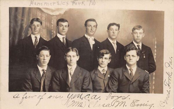 Hammersley Fork Pennsylvania YMCA Boys Real Photo Vintage Postcard AA69936