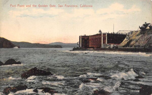 San Francisco California Fort Point & The Golden Gate,Color Lithograph PC U8799
