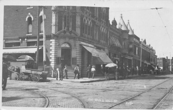 Minnesota Corner of Main Street and Wall Street Real Photo Postcard AA70052
