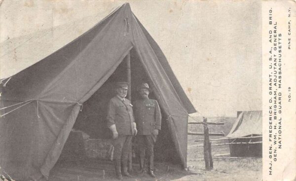National Guard Massachusetts Pine Camp New York Maj Gen Grant Postcard AA70103