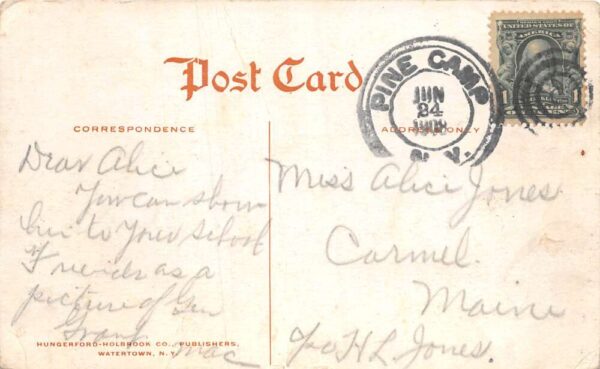 National Guard Massachusetts Pine Camp New York Maj Gen Grant Postcard AA70103 - Image 2